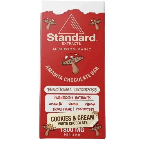Standard Cookies and Cream Amanita Muscaria mushroom chocolate bar