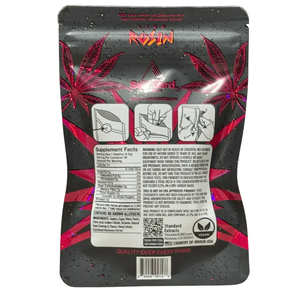 THCA Watermelon Live Rosin Gummies - 10 Gummies Per Pack
