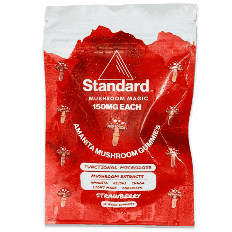 Standard Amanita Muscaria functional mushroom gummies, strawberry, 10-count pouch